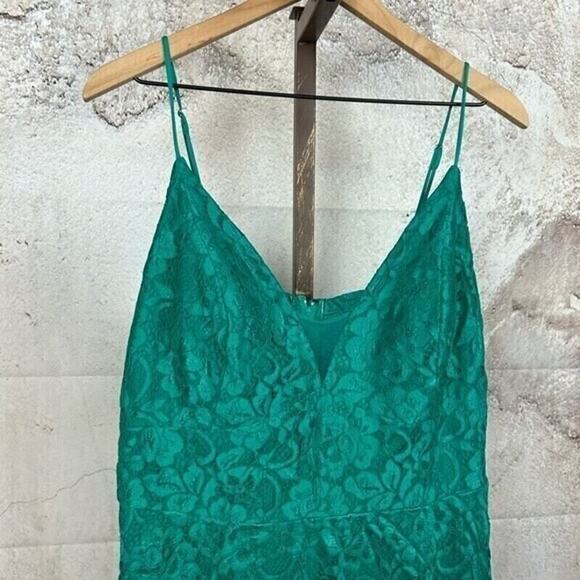 DB floral lace emerald goddess maxi dress size 20 whimsical glam boho formal - Picture 2 of 5